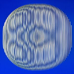 "Optical Vibration II in 4 Colors" Mixed Media in Polyvinyl & Aluminum 43" x 43" x 6"